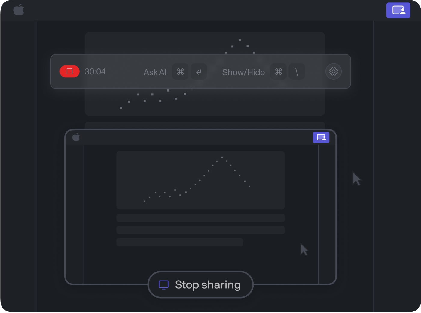Invisible to screen-share-screenshot